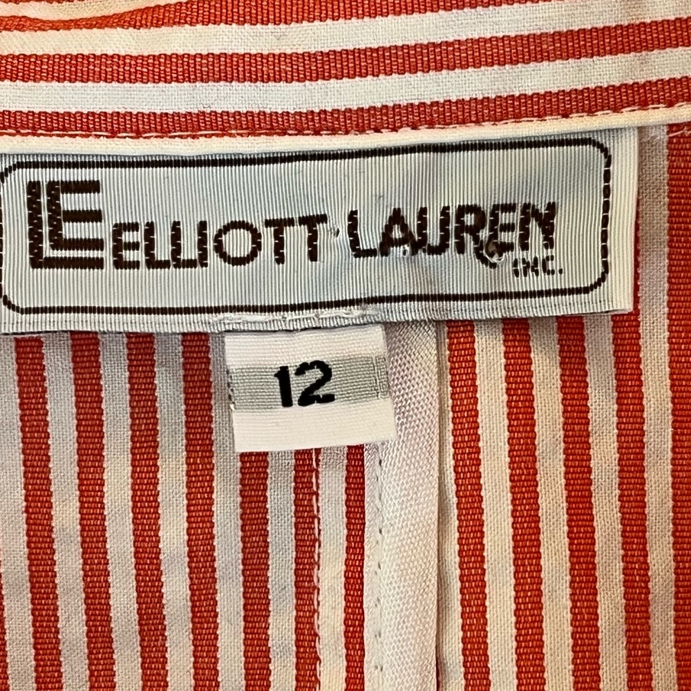 Elliot Lauren White/Orange Pinstripe One Button Blazer 12 - Picture 9 of 10